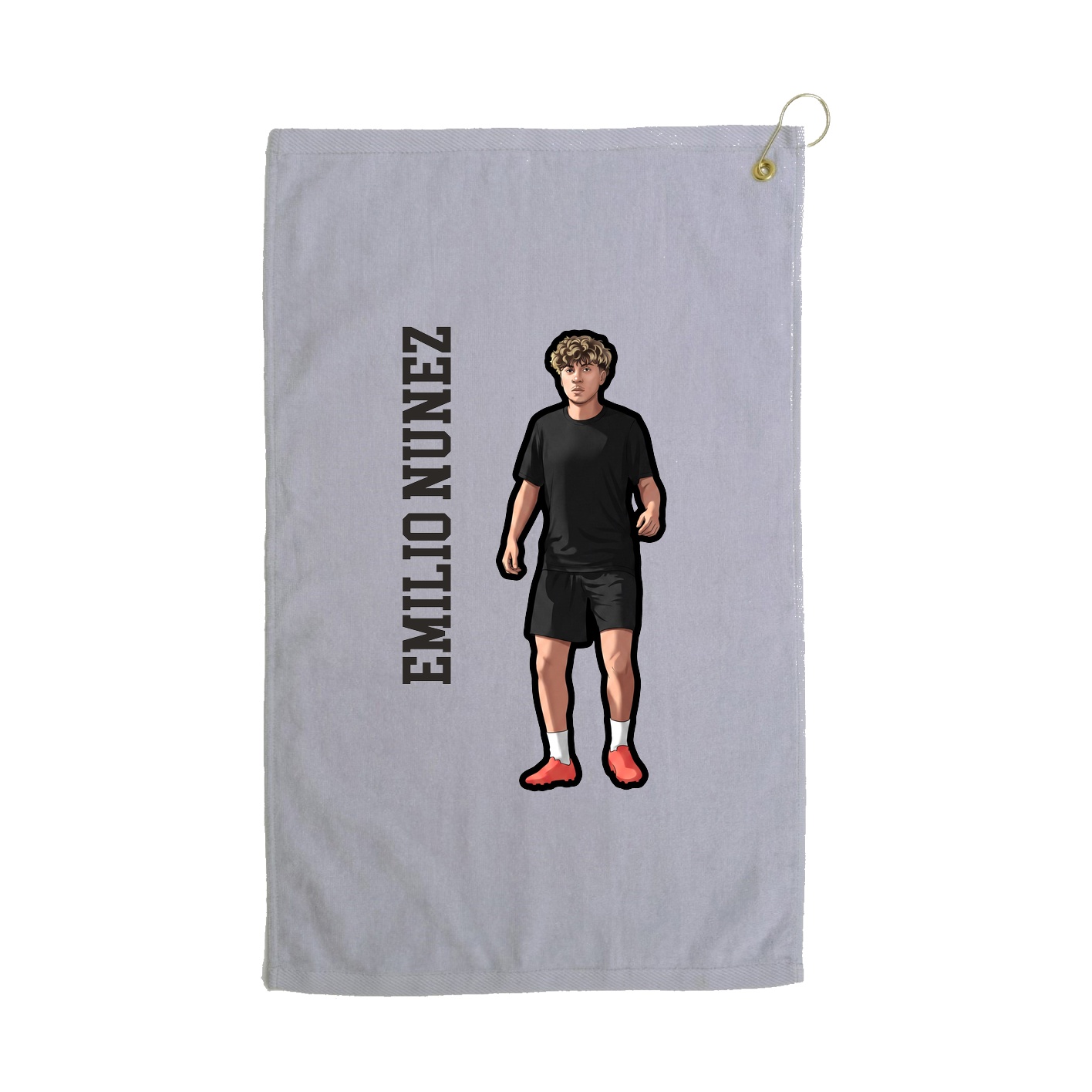 Golf Towel — Name Vertical in Grey