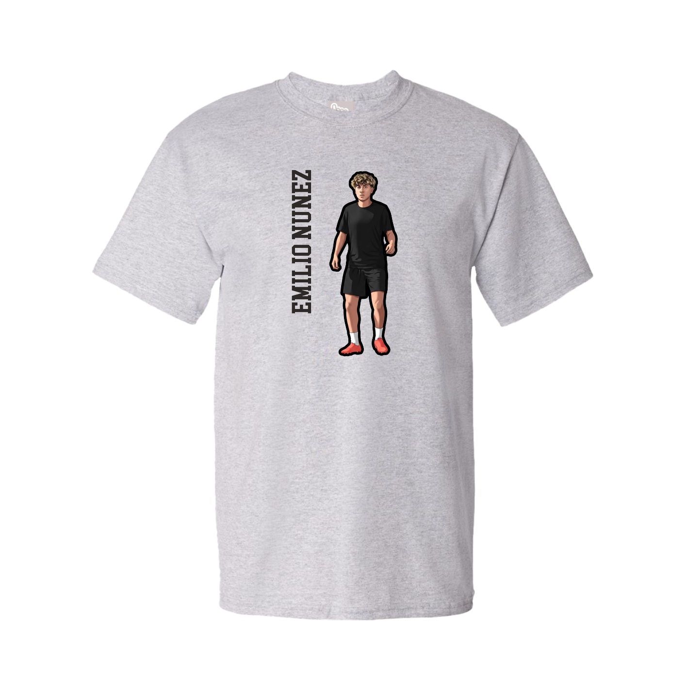 Youth Tee — Name Vertical in Grey