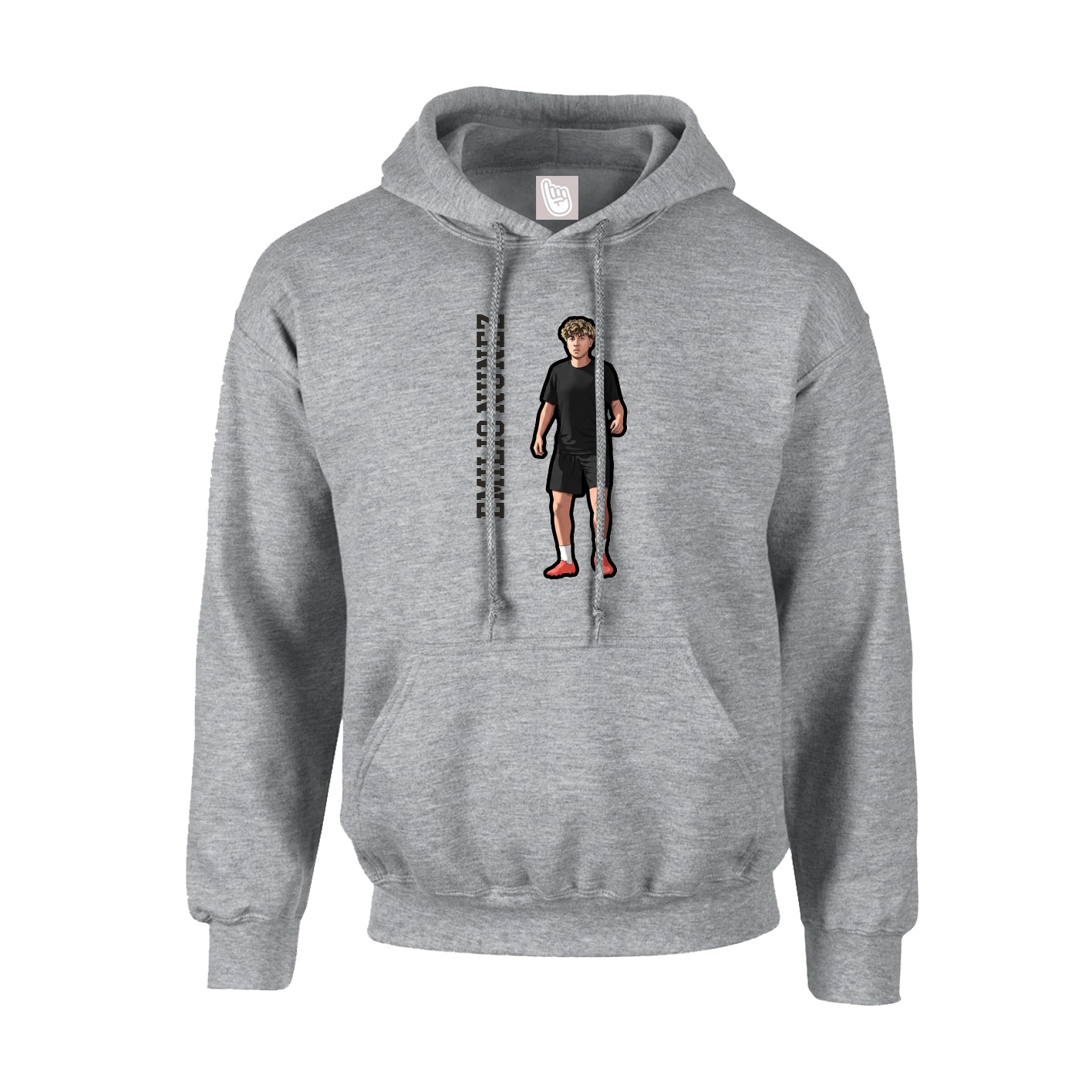 Youth Hoodie — Name Vertical in Grey