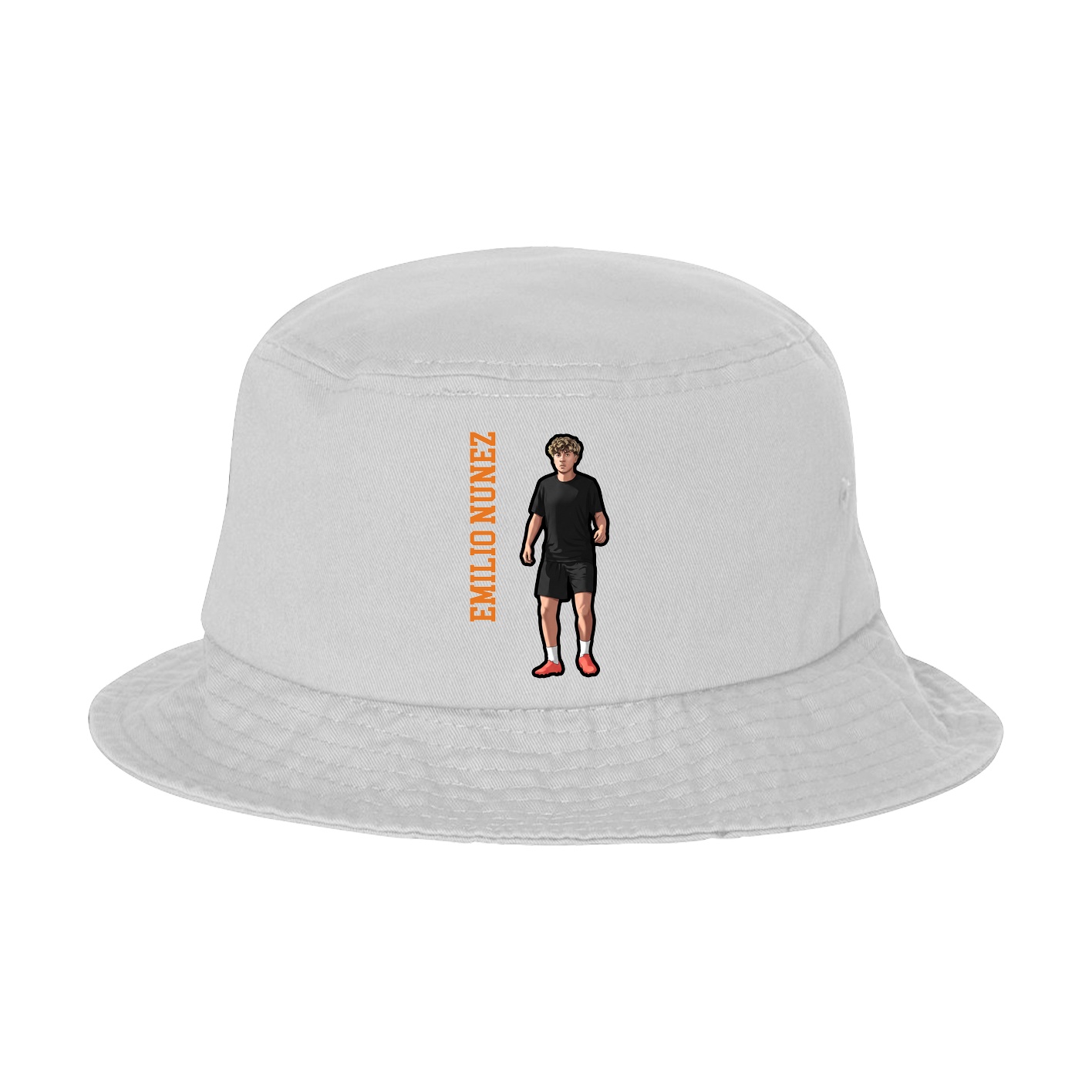 Bucket Cap — Name Vertical in White