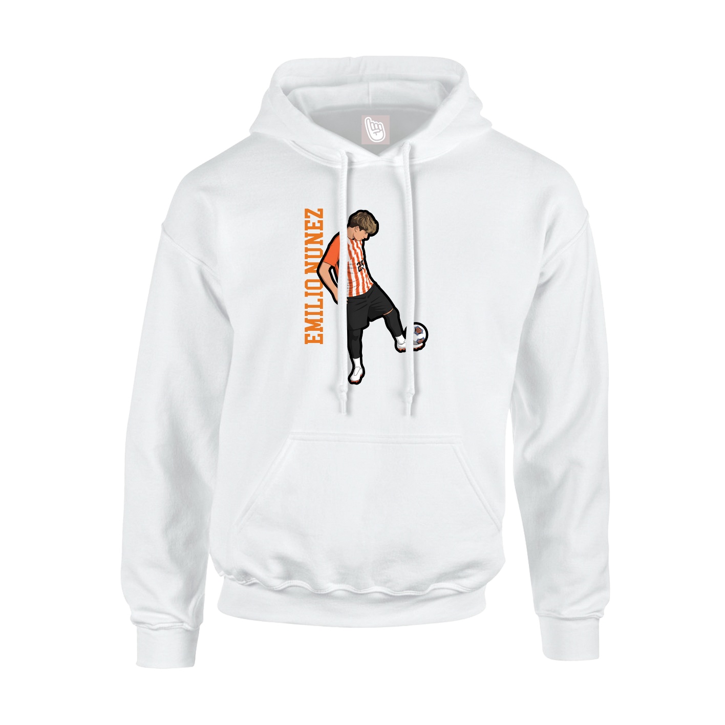Hoodie — Name Vertical in White