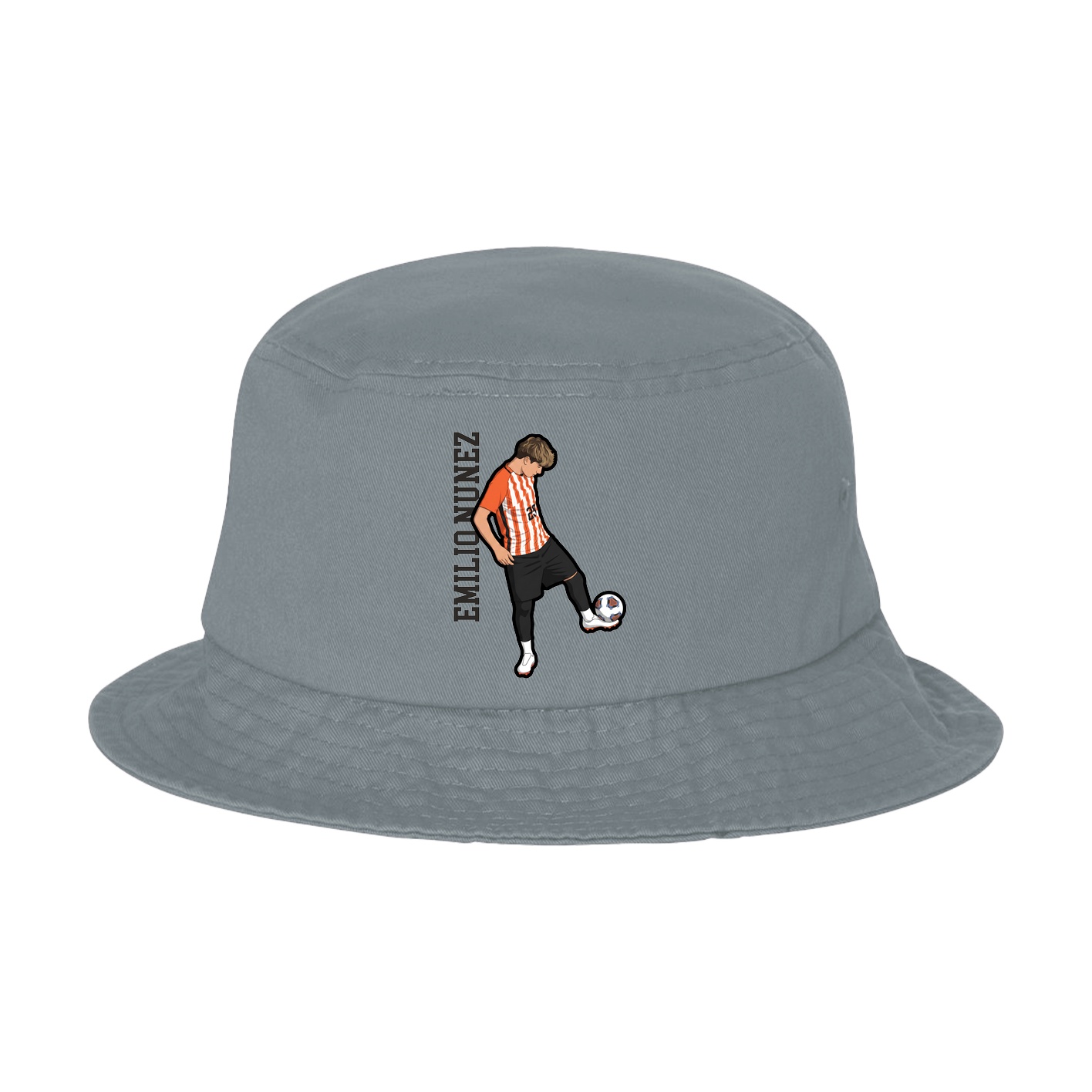 Bucket Cap — Name Vertical in Grey