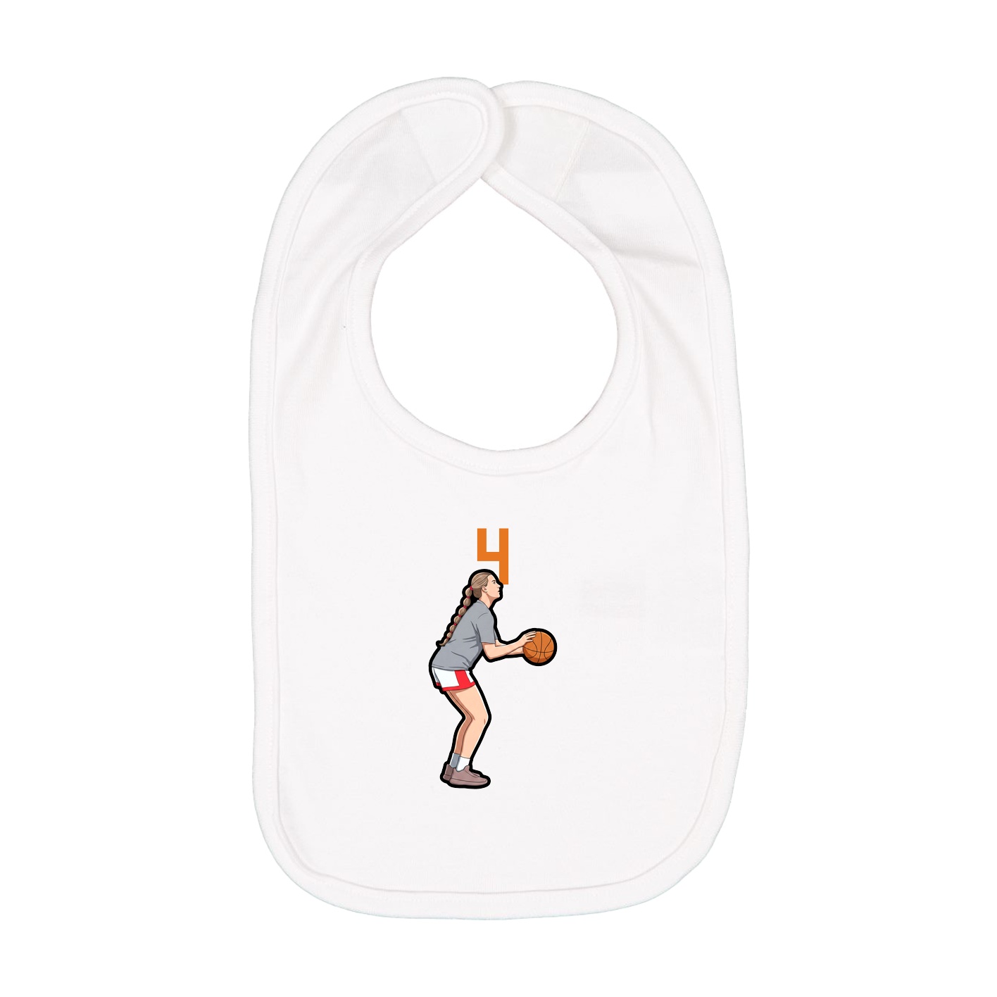 Infant Bib — Number Top in White