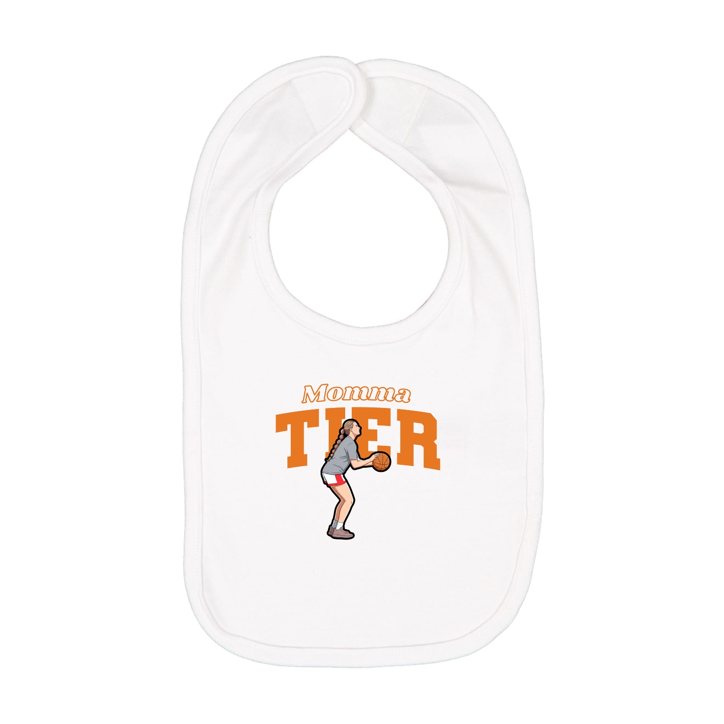 Infant Bib — Mothers Day Block in White