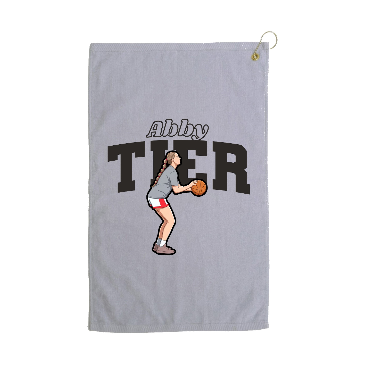 Golf Towel — Name Arch in Grey