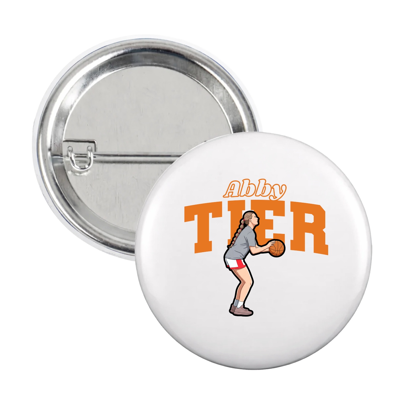 Game Day Button — Name Arch in White