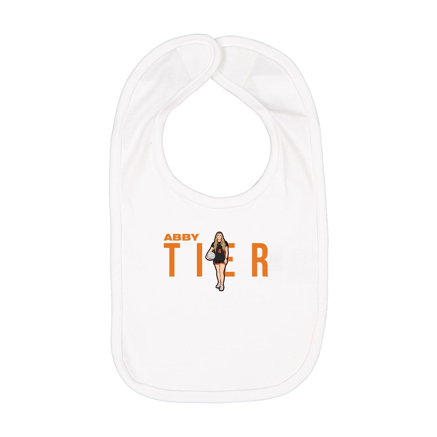 Infant Bib — Player Name in White