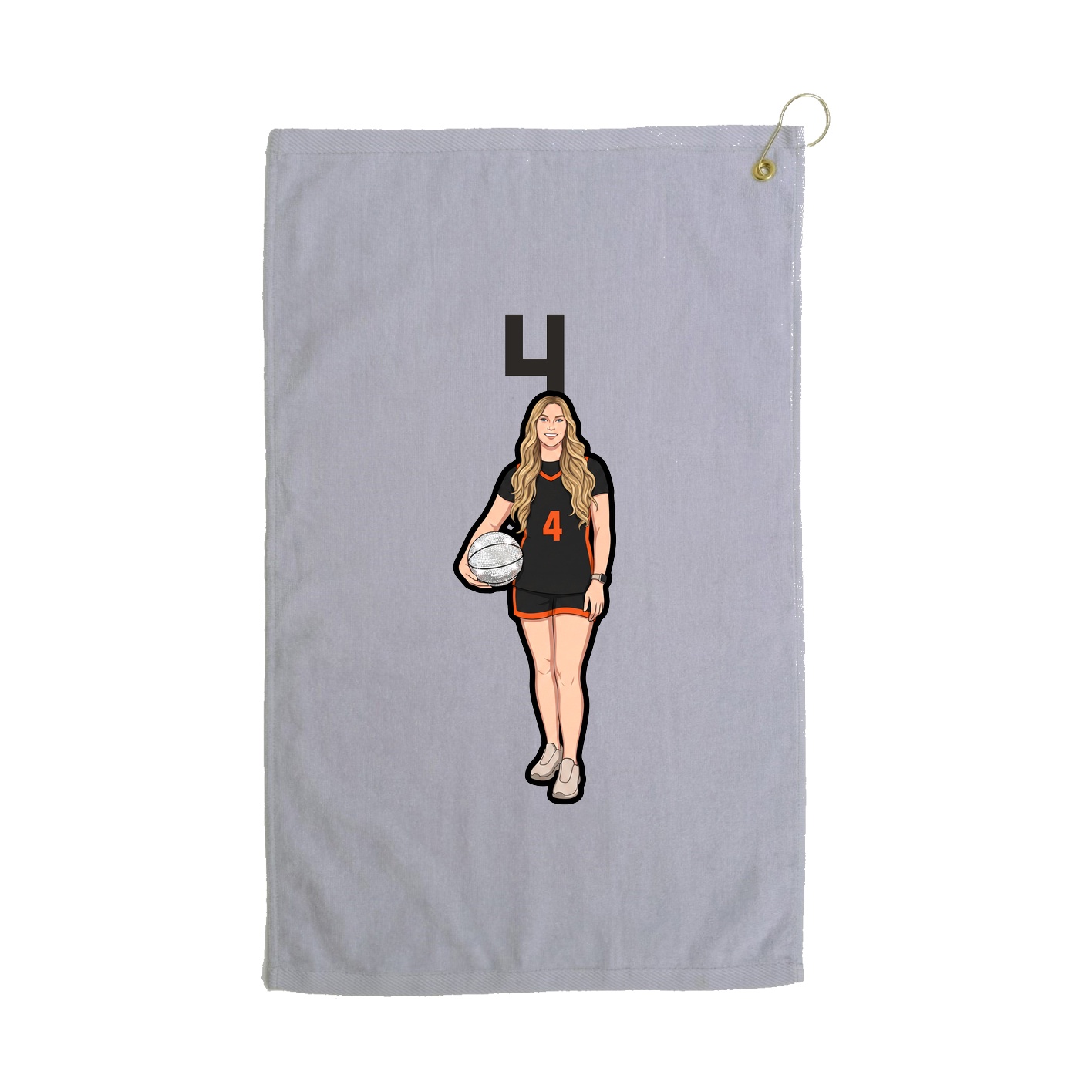 Golf Towel — Number Top in Grey