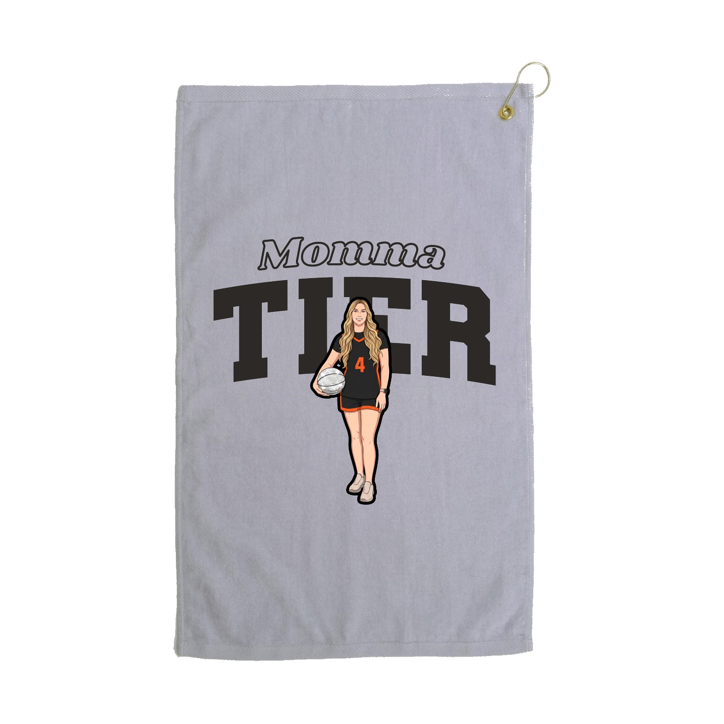 Golf Towel — Mothers Day Block in Grey