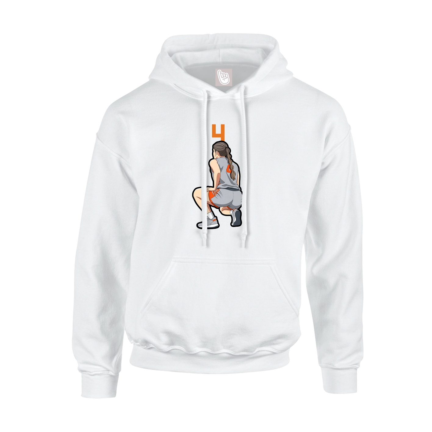 Youth Hoodie — Number Top in White