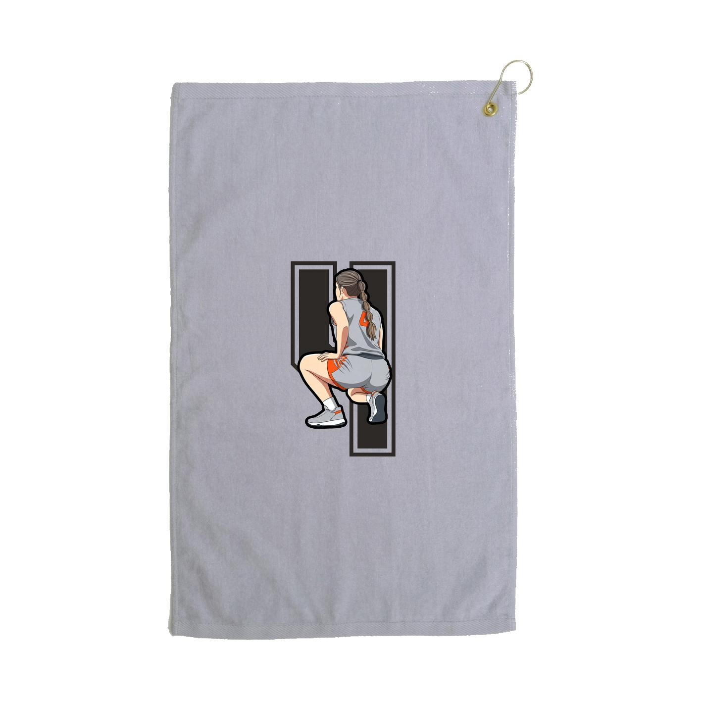 Golf Towel — Number in Grey