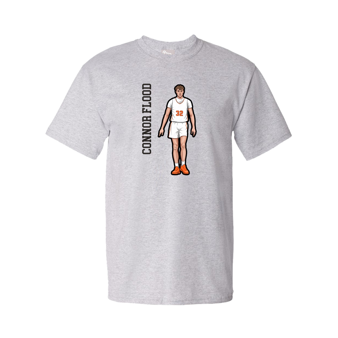 Youth Tee — Name Vertical in Grey