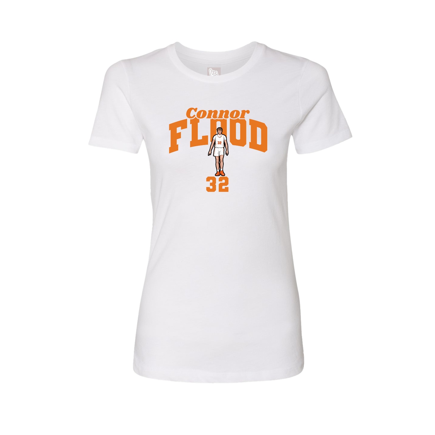 Fitted Women's Tee — Signature Arch in White