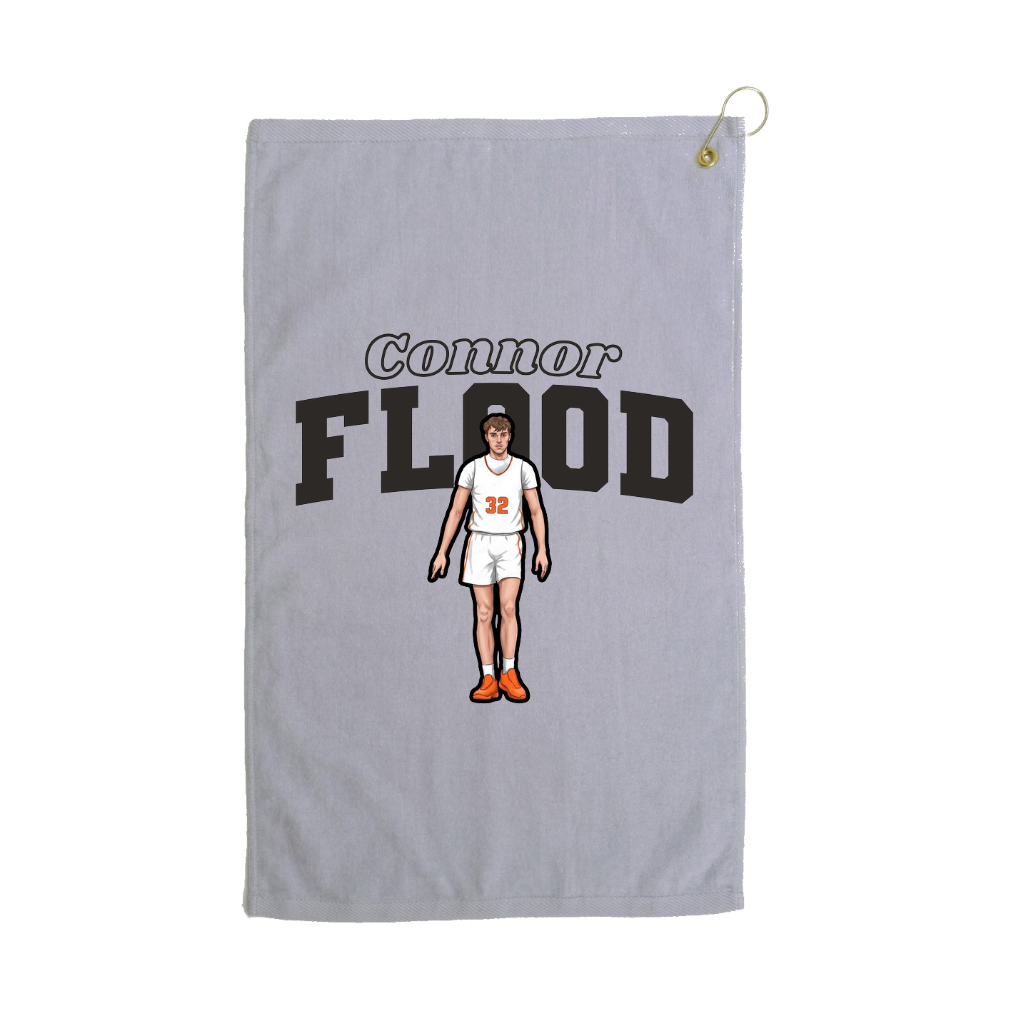 Golf Towel — Name Arch in Grey