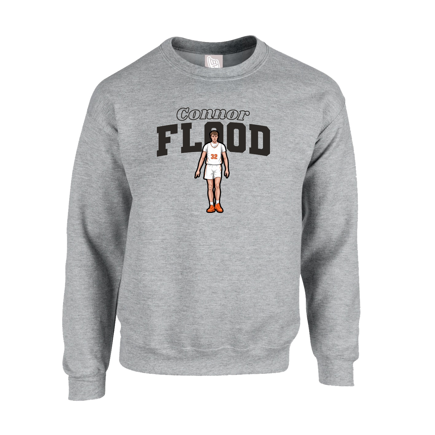 Fleece Crew — Name Arch in Grey