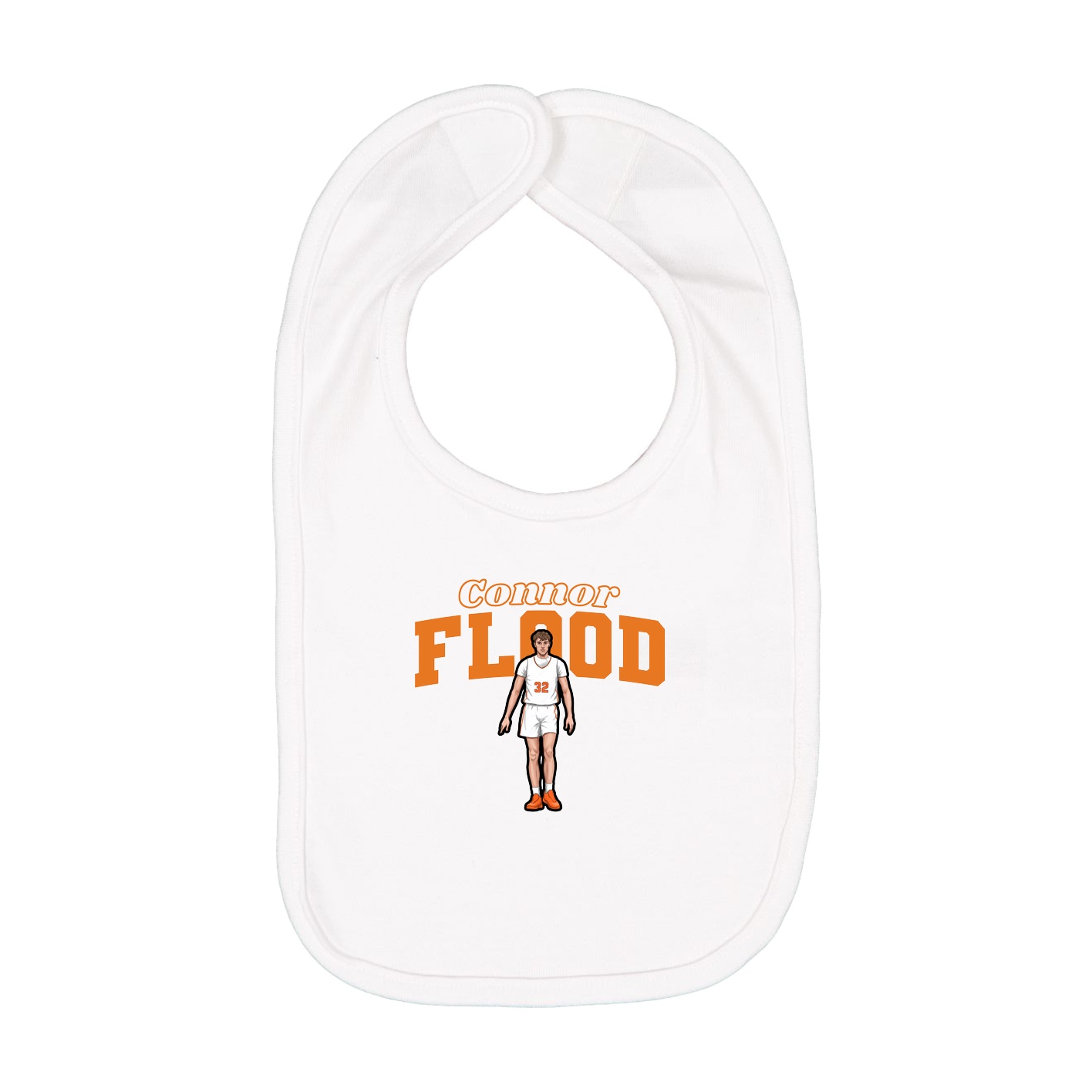 Infant Bib — Name Arch in White