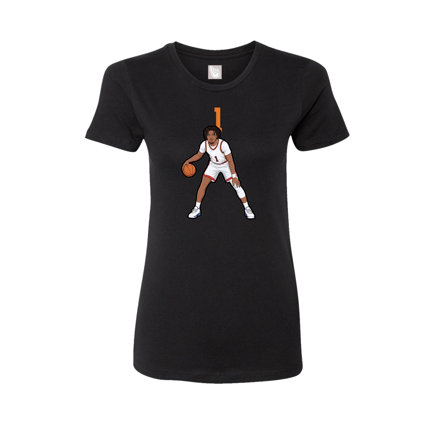 Fitted Women's Tee — Number Top in Black