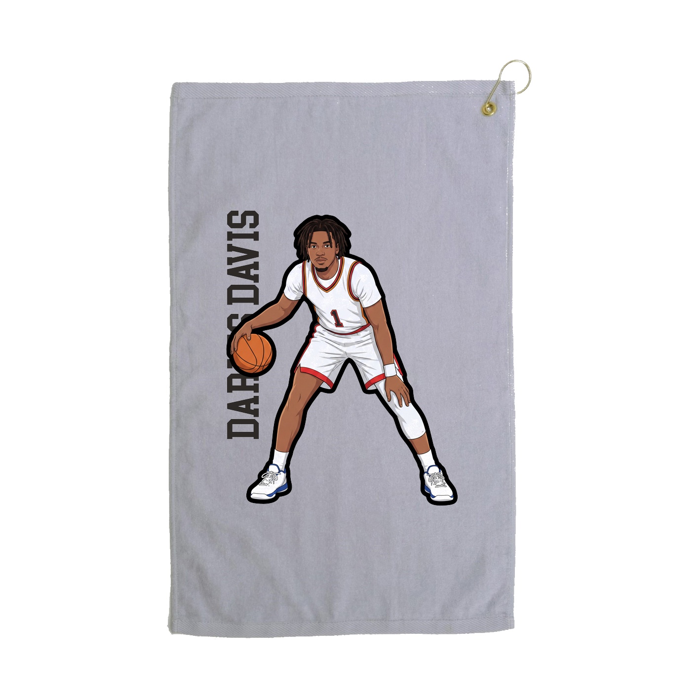 Golf Towel — Name Vertical in Grey