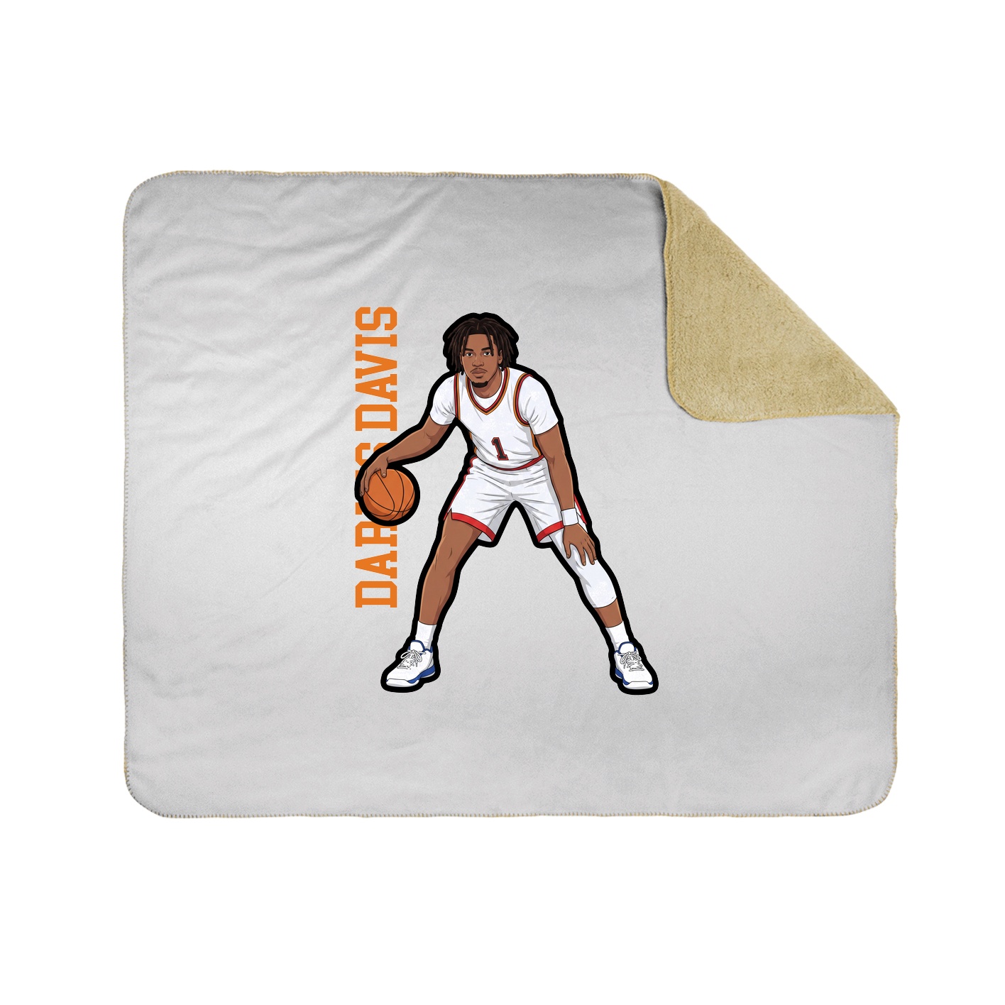 Throw Blanket — Name Vertical in White