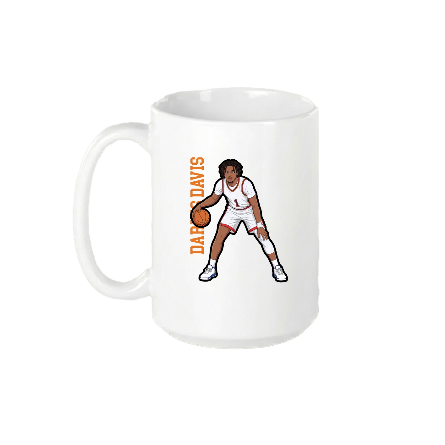 15oz Coffee Mug — Name Vertical in White