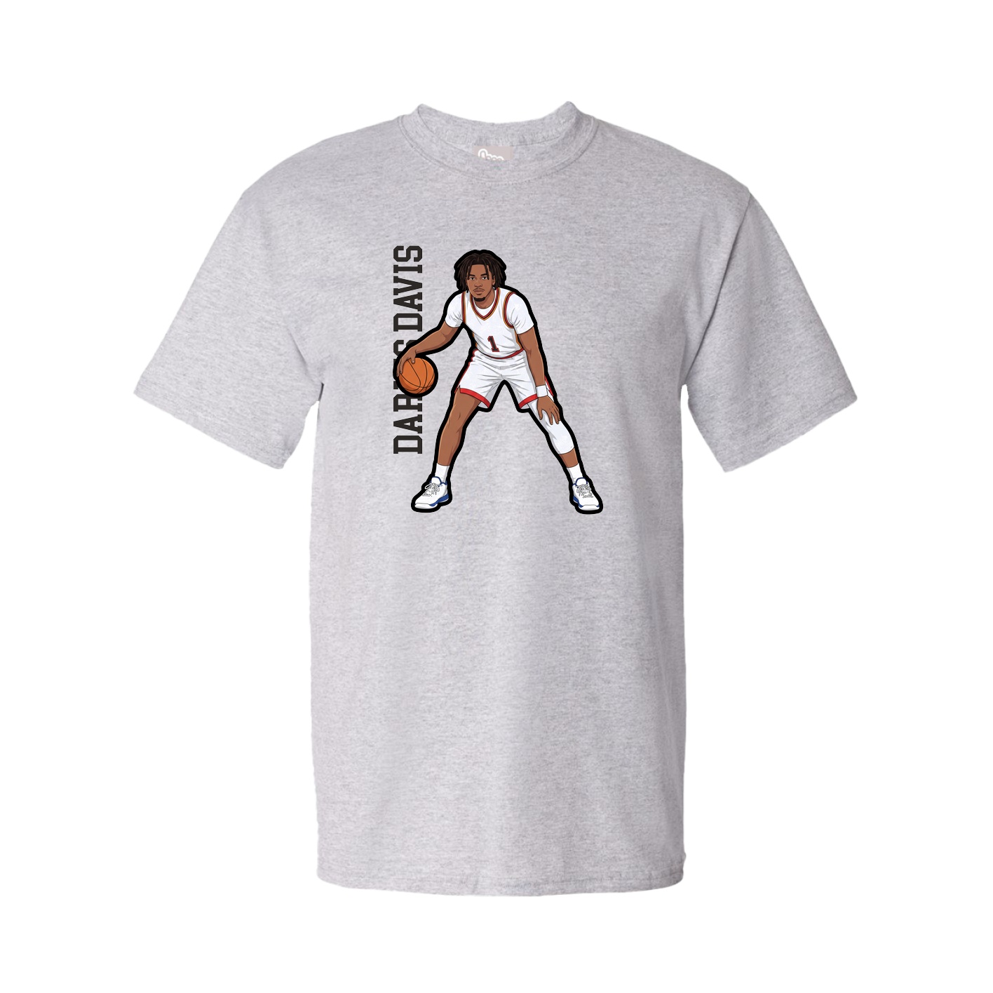 Youth Tee — Name Vertical in Grey