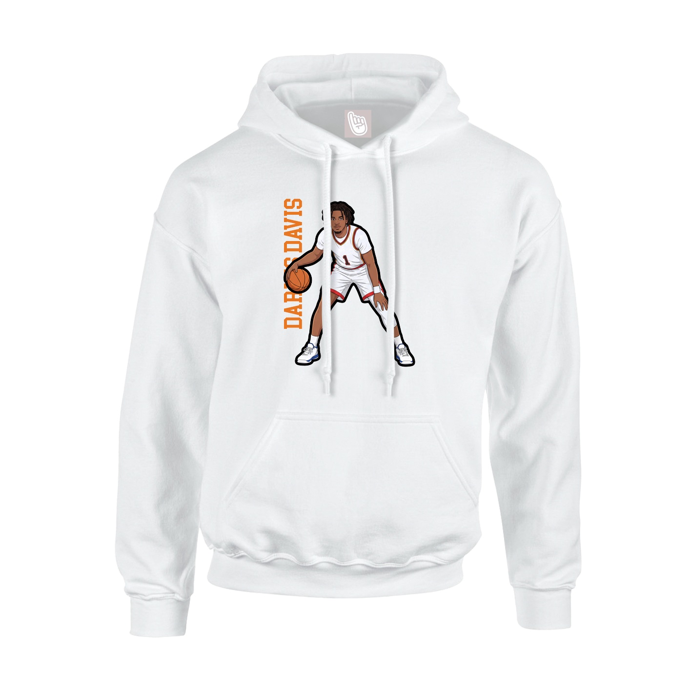 Youth Hoodie — Name Vertical in White