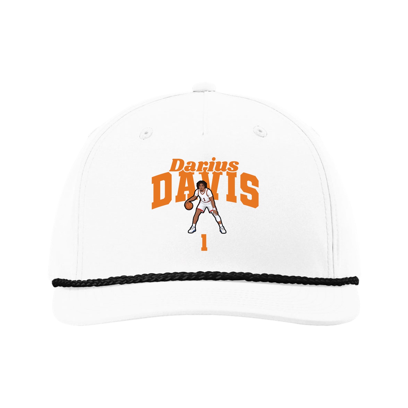 Five-Panel Classic Rope Cap — Signature Arch in White