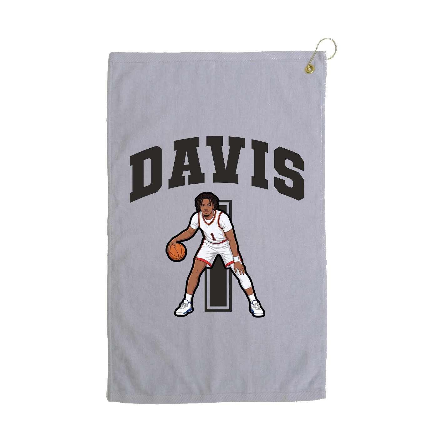 Golf Towel — Number in Grey