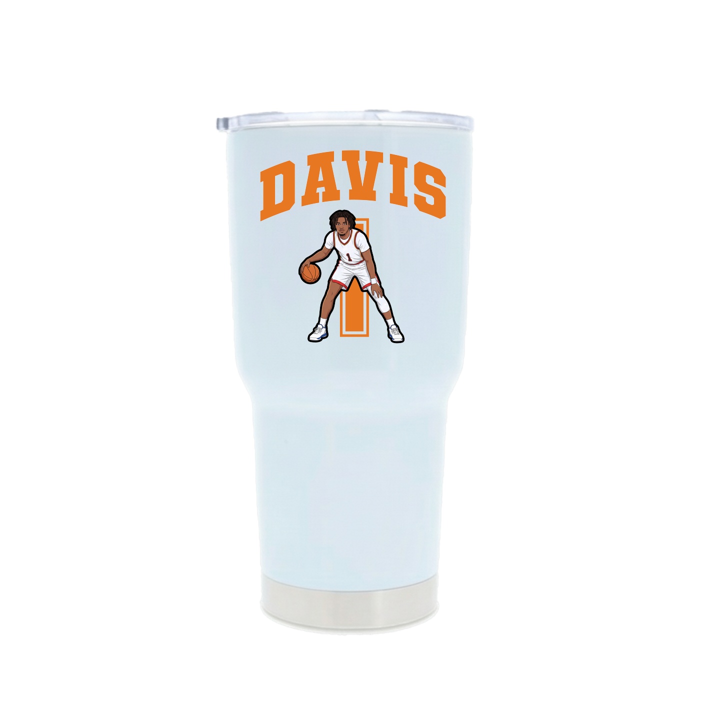 30oz Stainless Steel Tumbler — Number in White