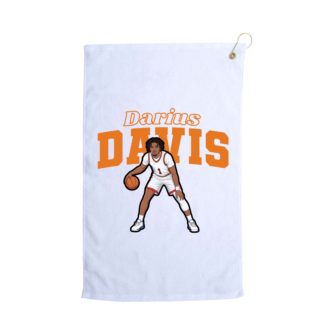 Golf Towel — Name Arch in White