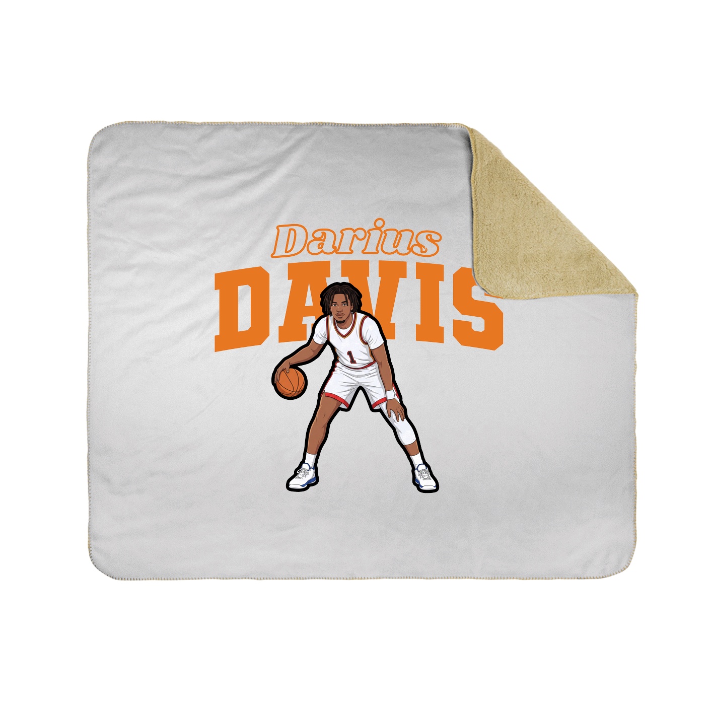 Throw Blanket — Name Arch in White