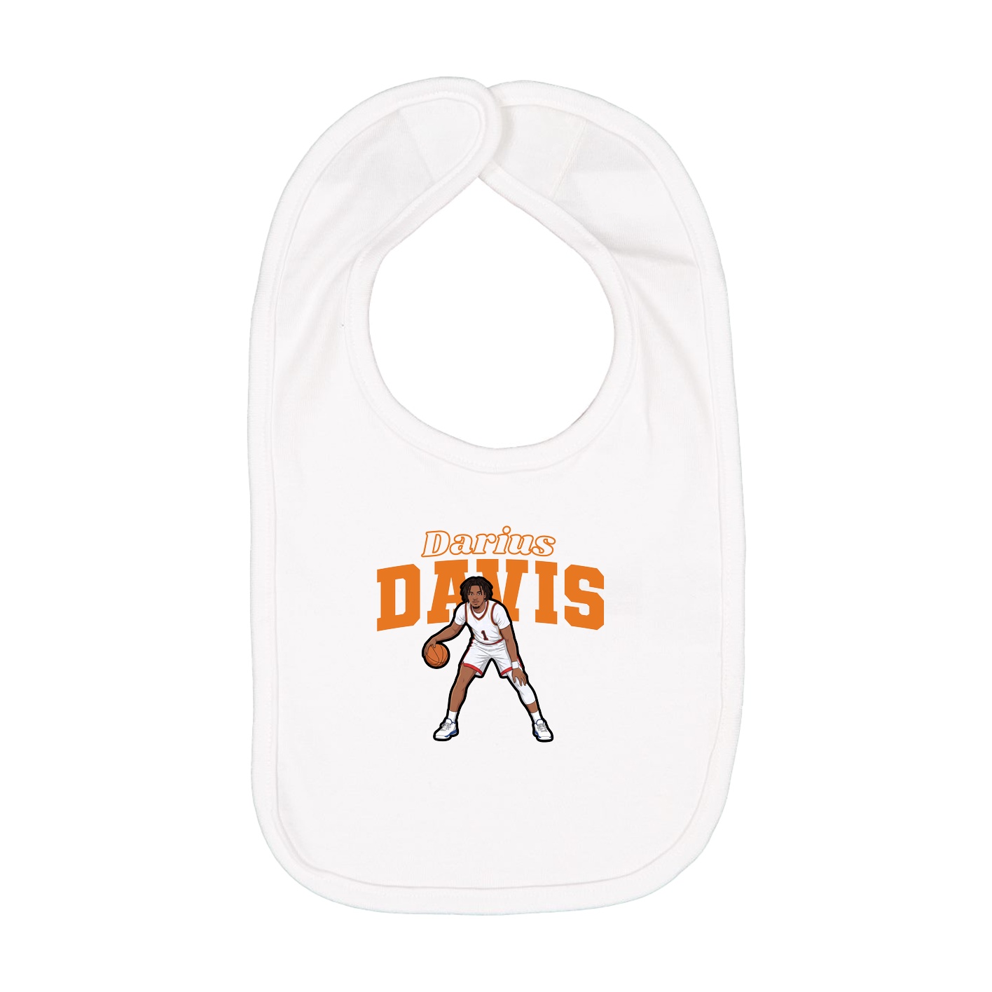 Infant Bib — Name Arch in White