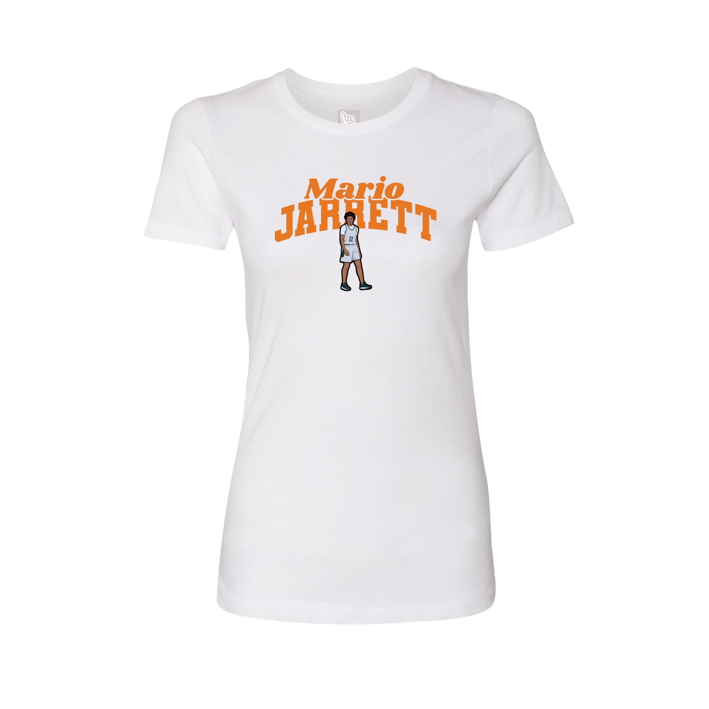 Fitted Women's Tee — Signature Arch in White