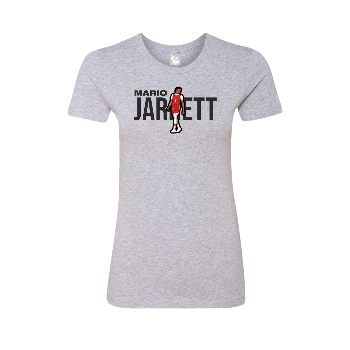 Fitted Women's Tee — Player Name in Grey