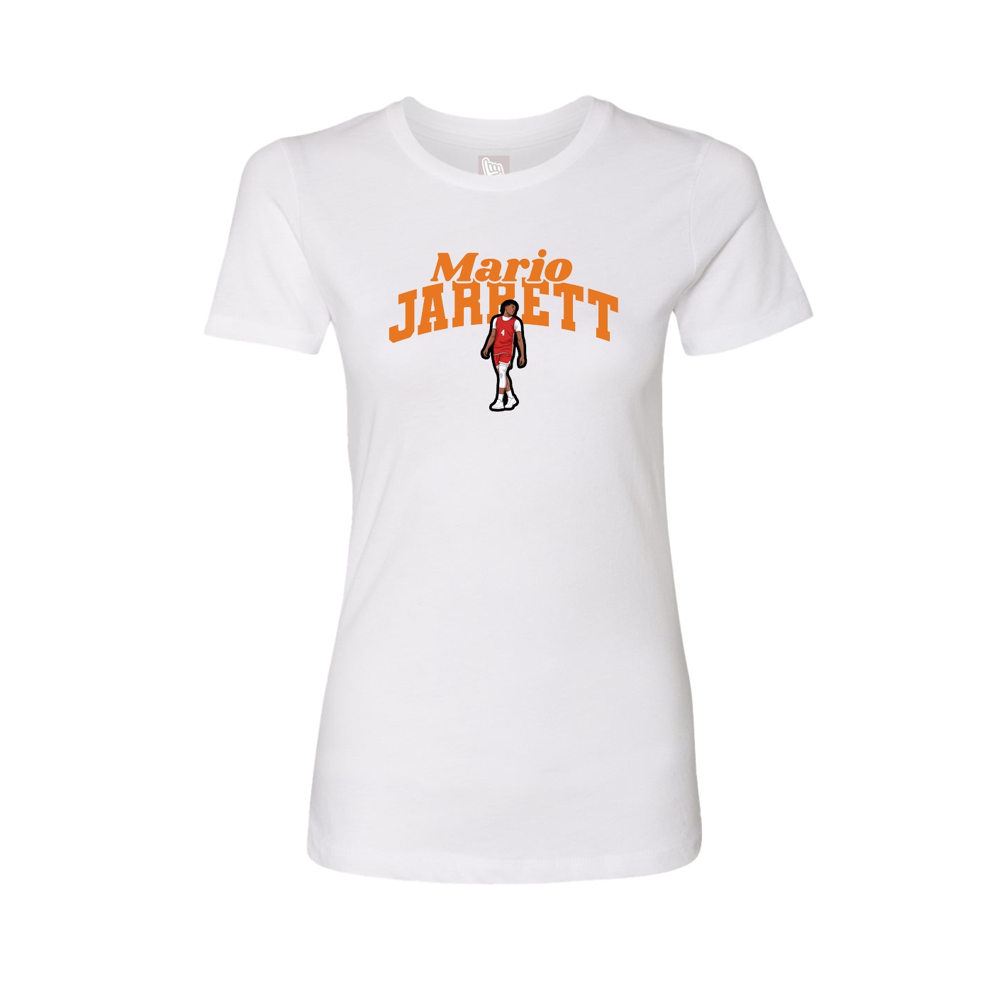 Fitted Women's Tee — Signature Arch in White