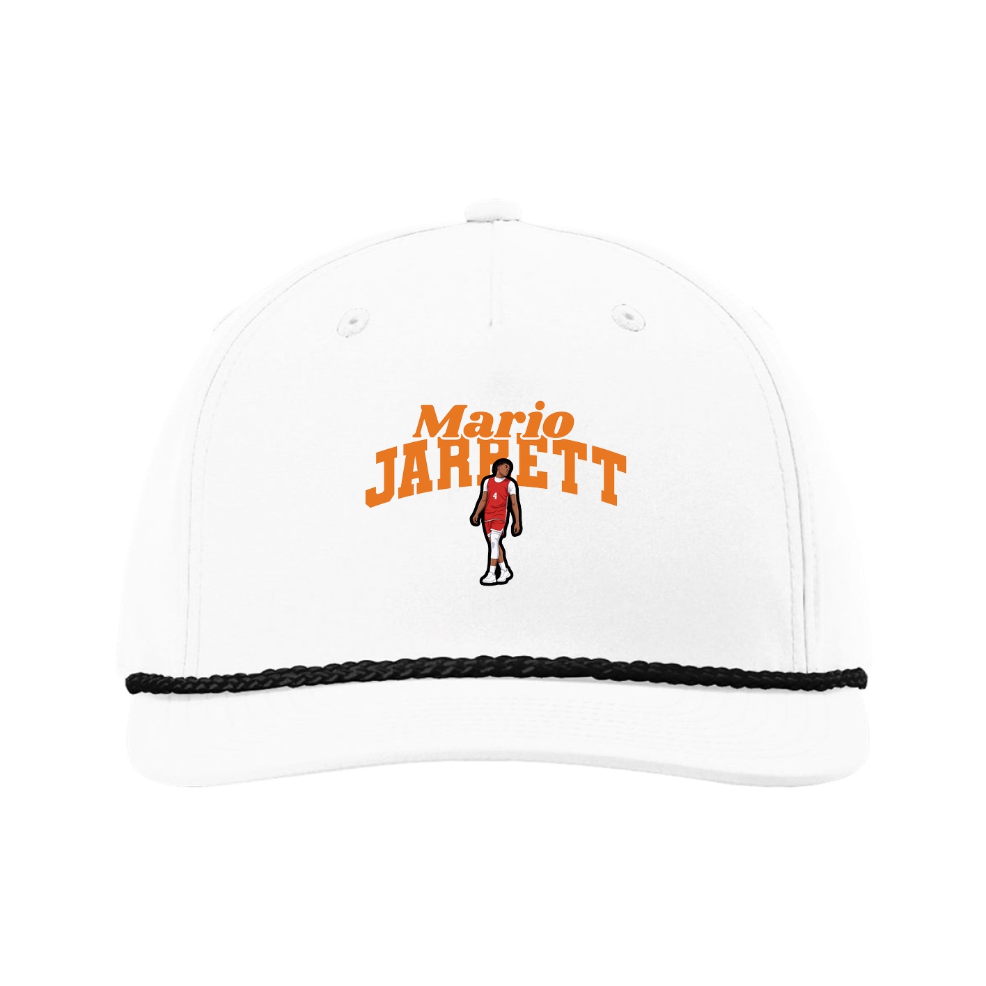 Five-Panel Classic Rope Cap — Signature Arch in White