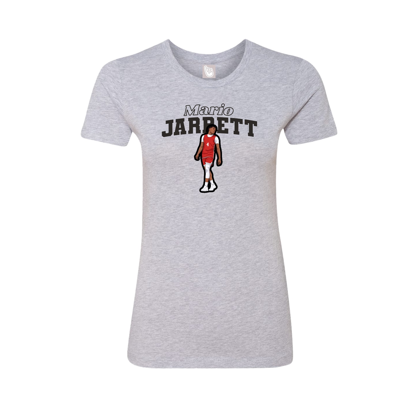 Fitted Women's Tee — Name Arch in Grey