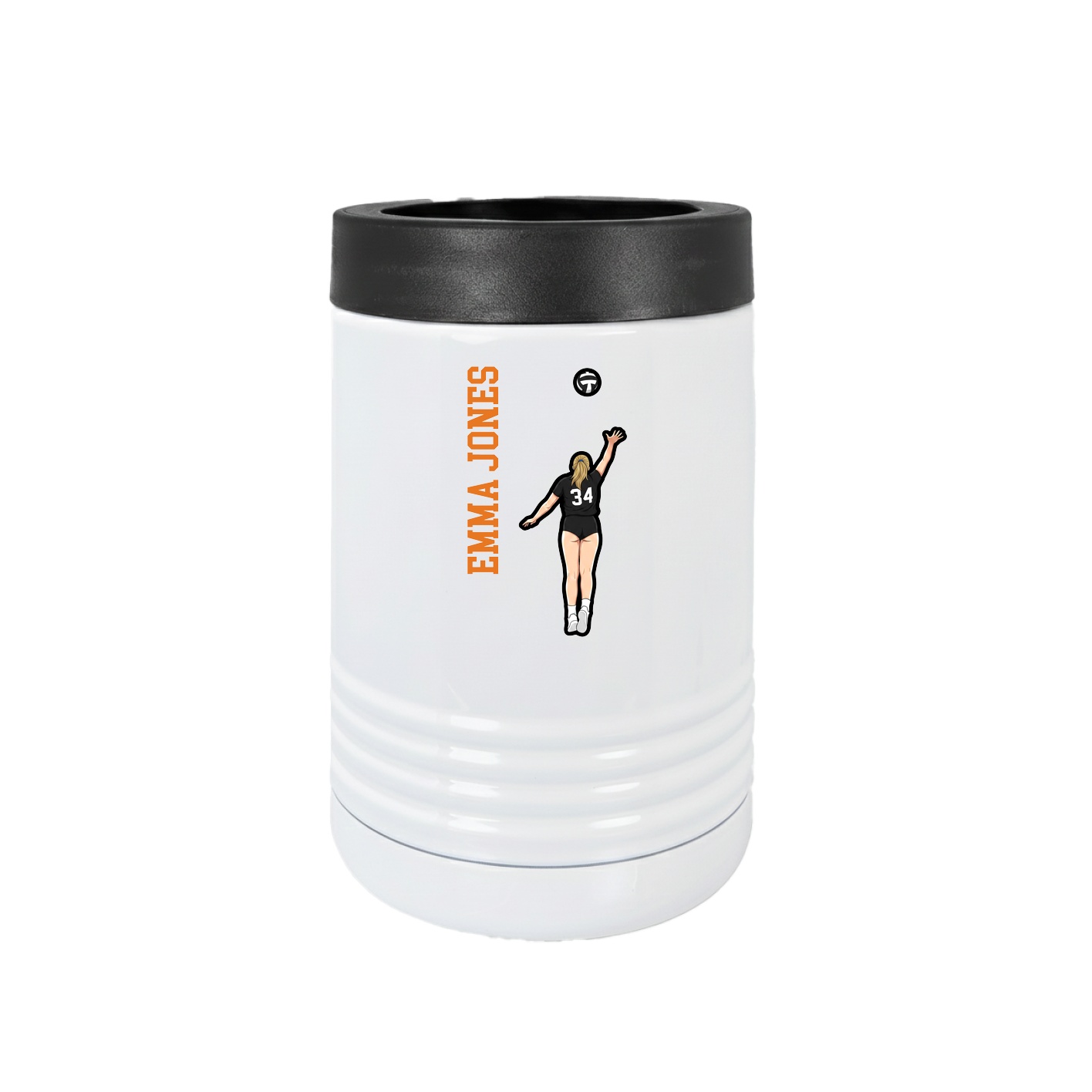 Beverage Holder — Name Vertical in White