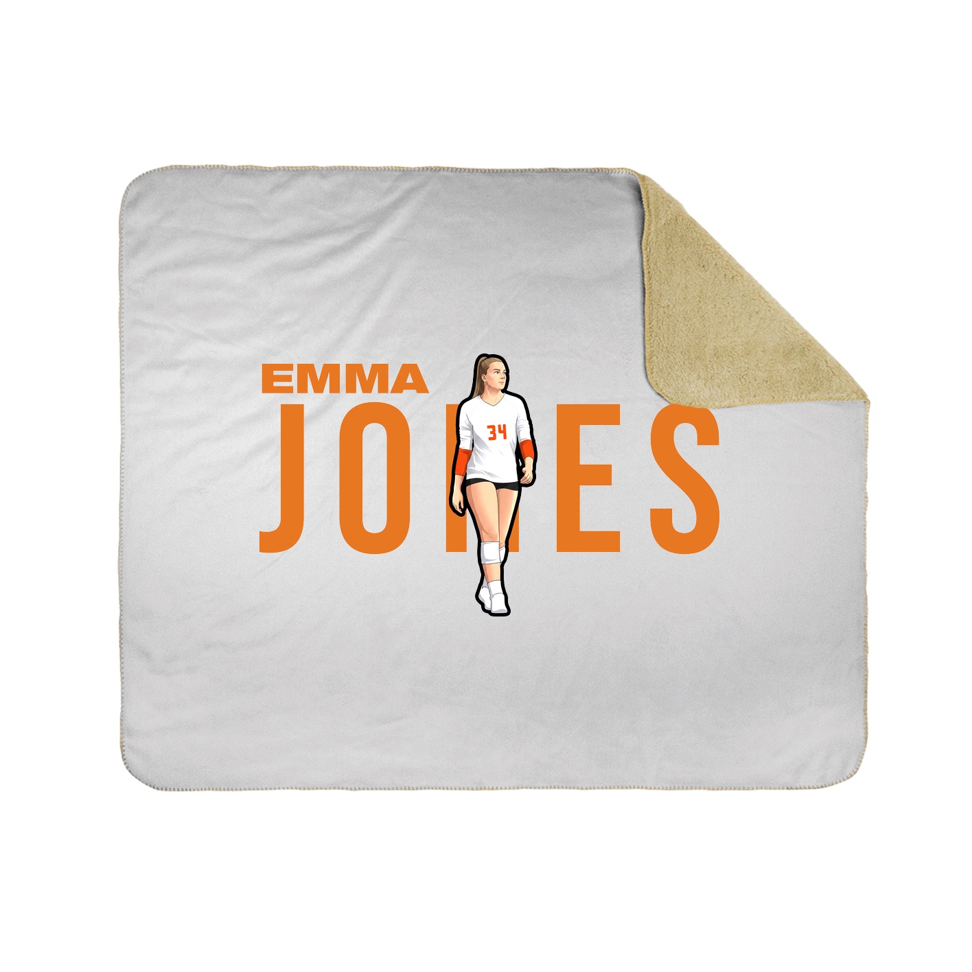 Throw Blanket — Player Name in White