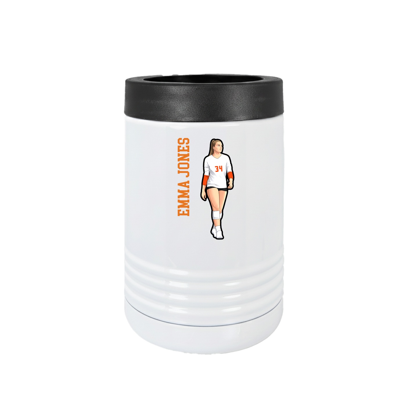 Beverage Holder — Name Vertical in White