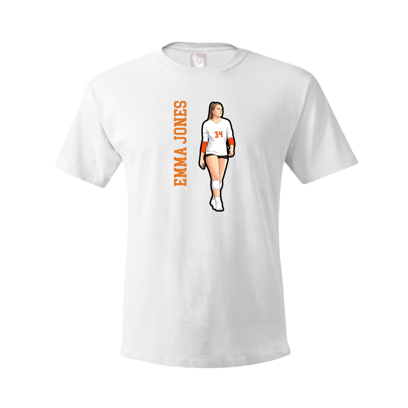 Tee — Name Vertical in White