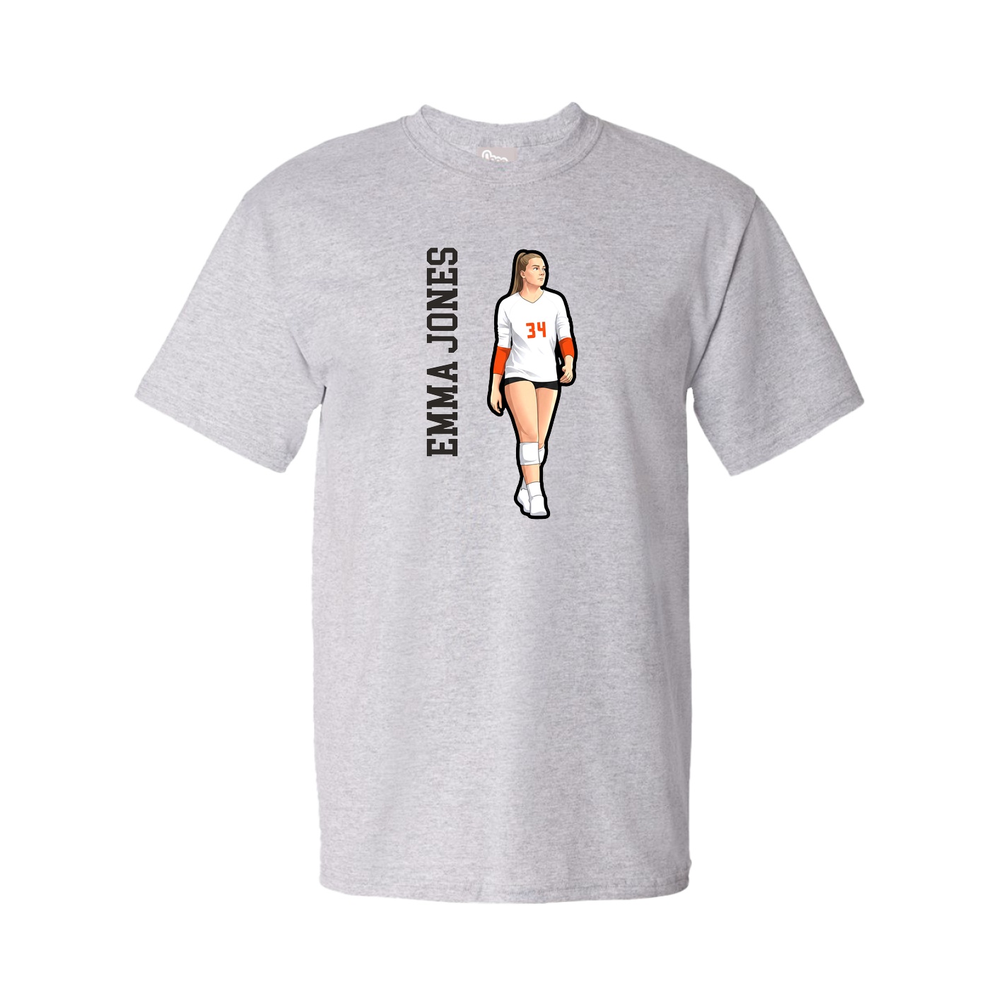 Youth Tee — Name Vertical in Grey