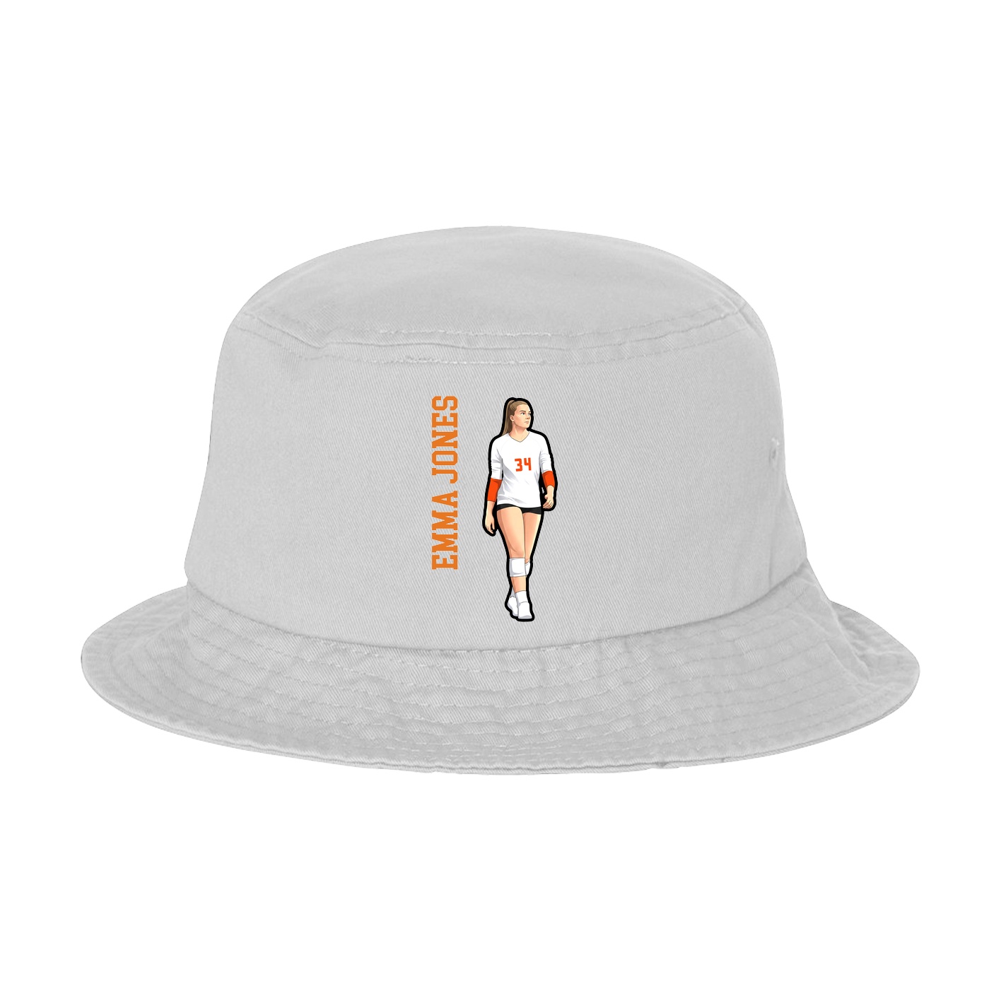 Bucket Cap — Name Vertical in White