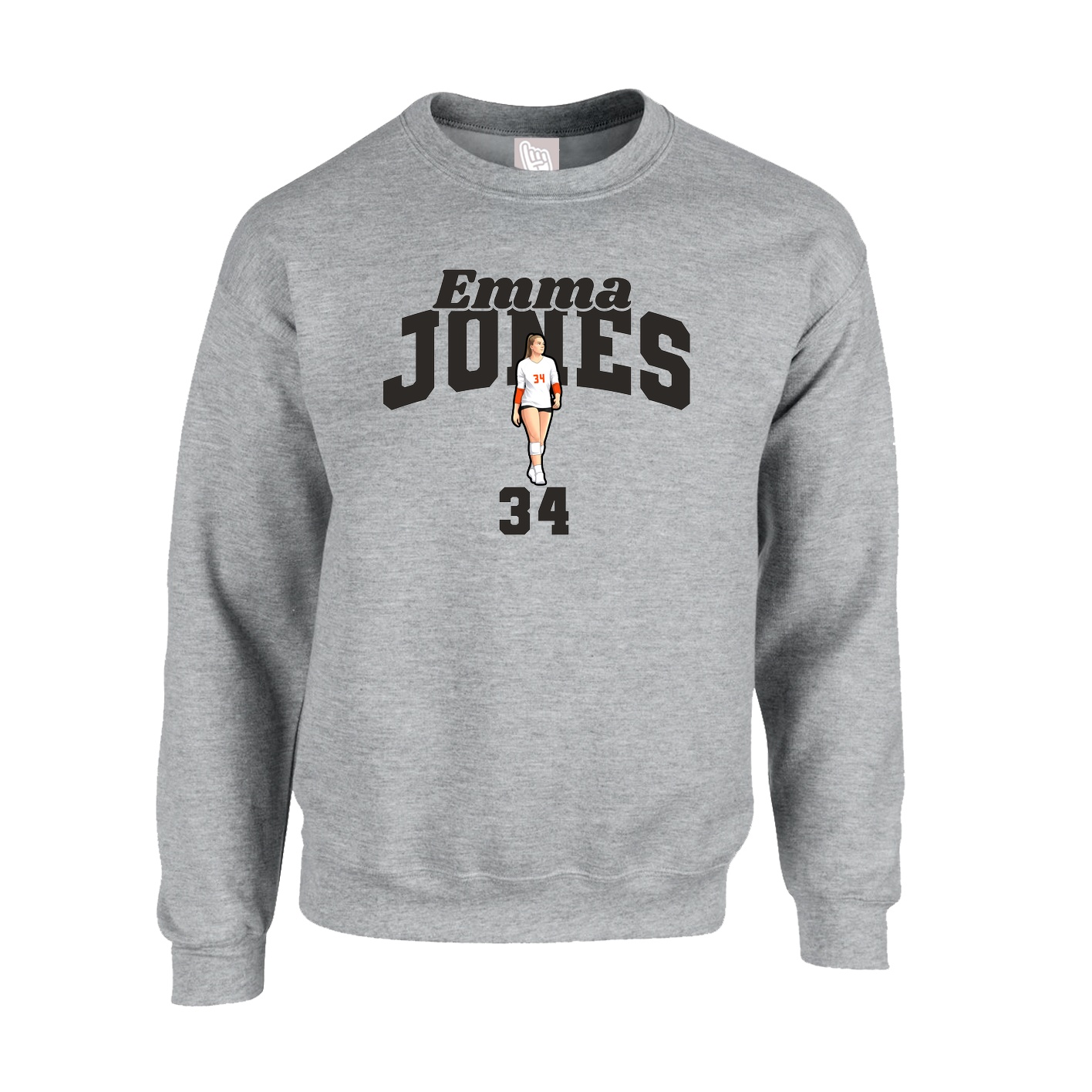 Fleece Crew — Signature Arch in Grey