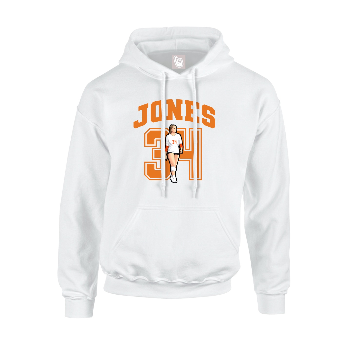 Hoodie — Number in White