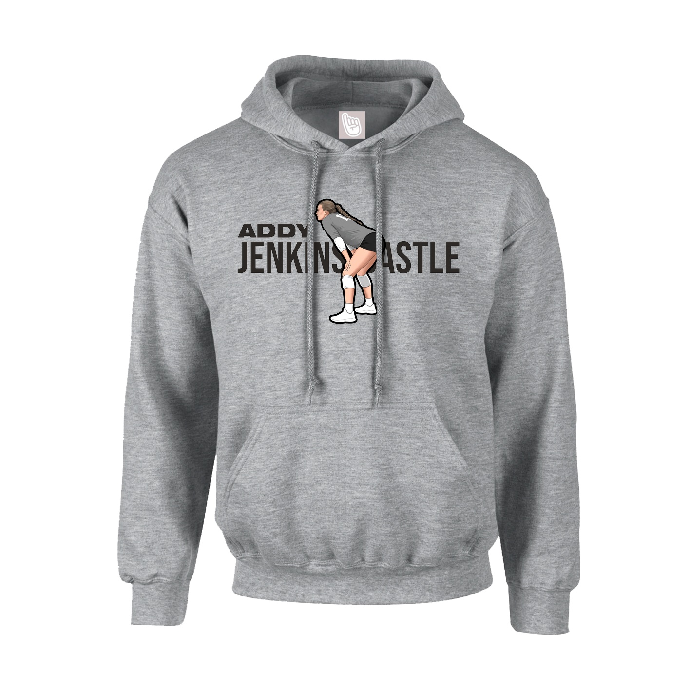 Youth Hoodie — Player Name in Grey