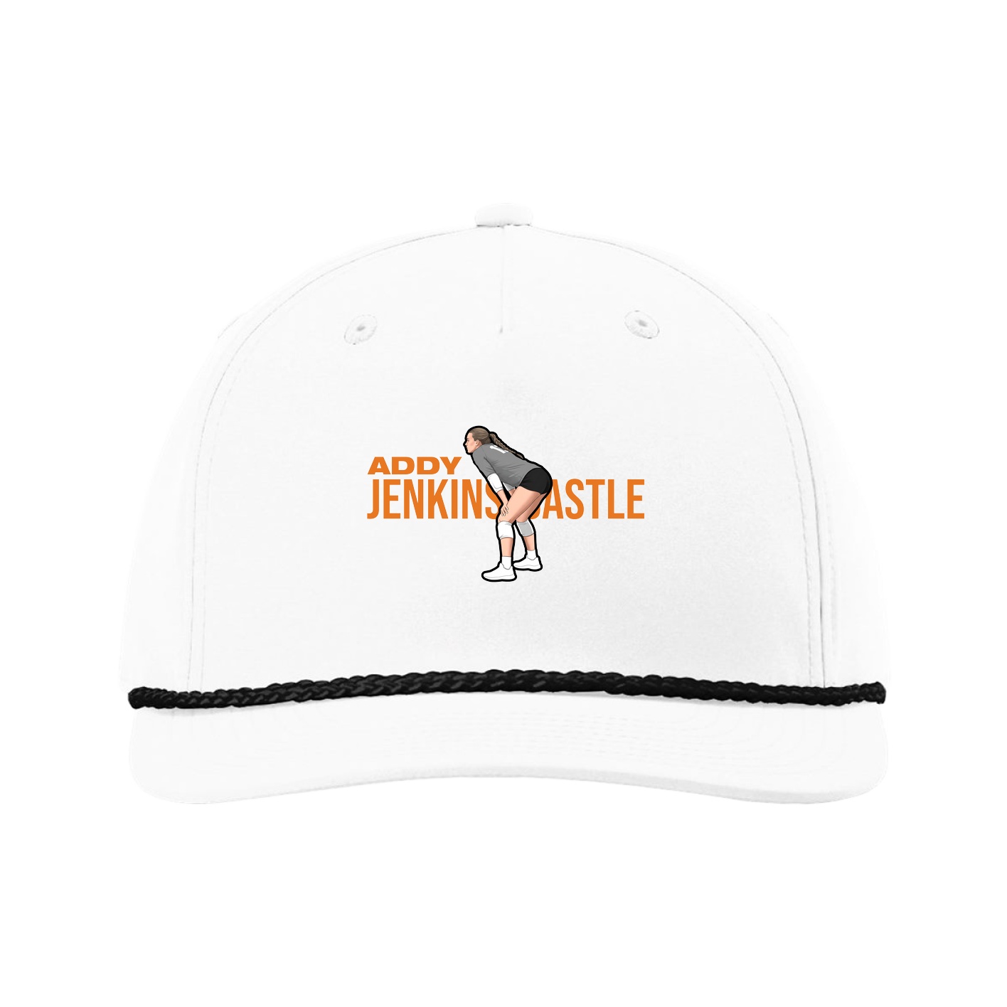 Five-Panel Classic Rope Cap — Player Name in White