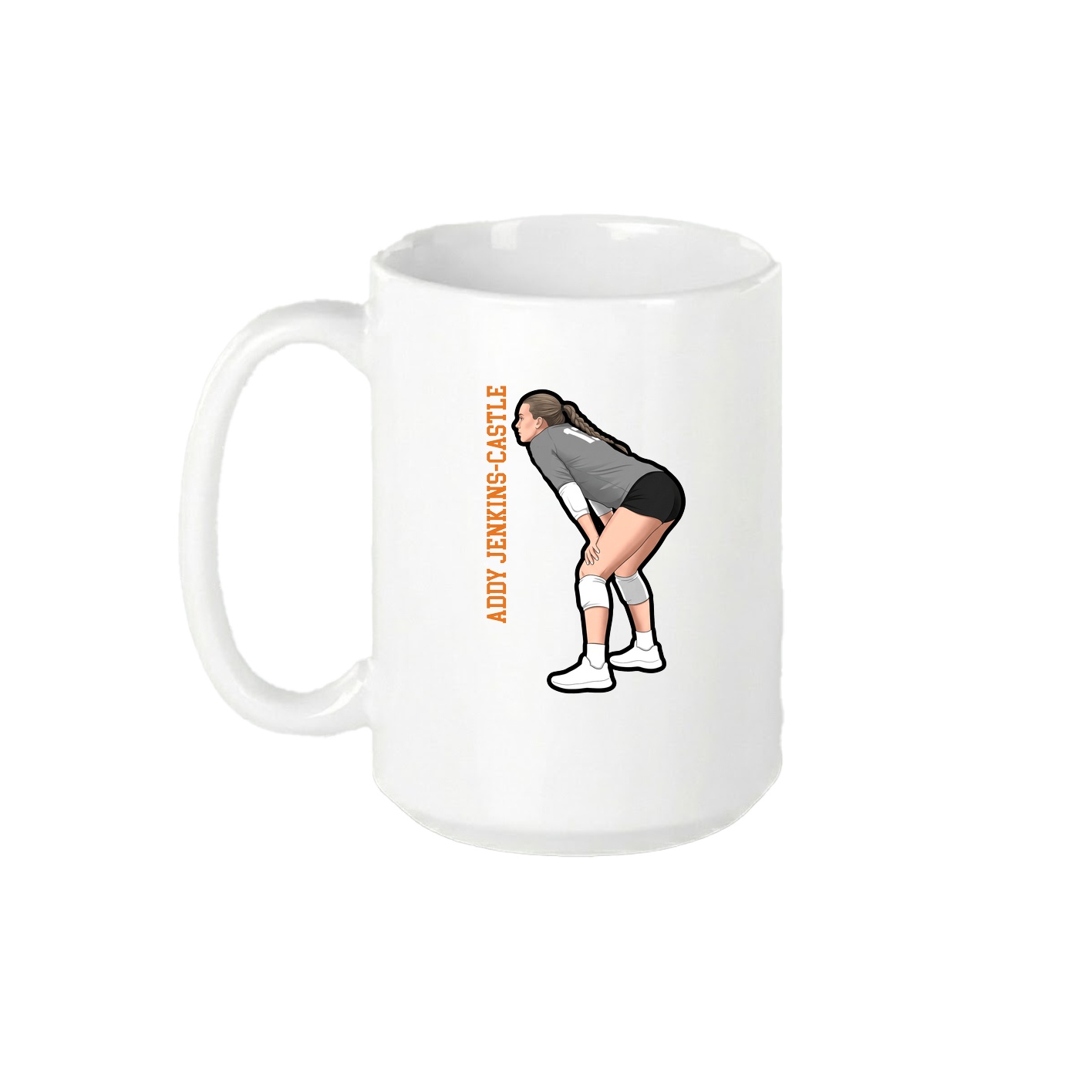15oz Coffee Mug — Name Vertical in White