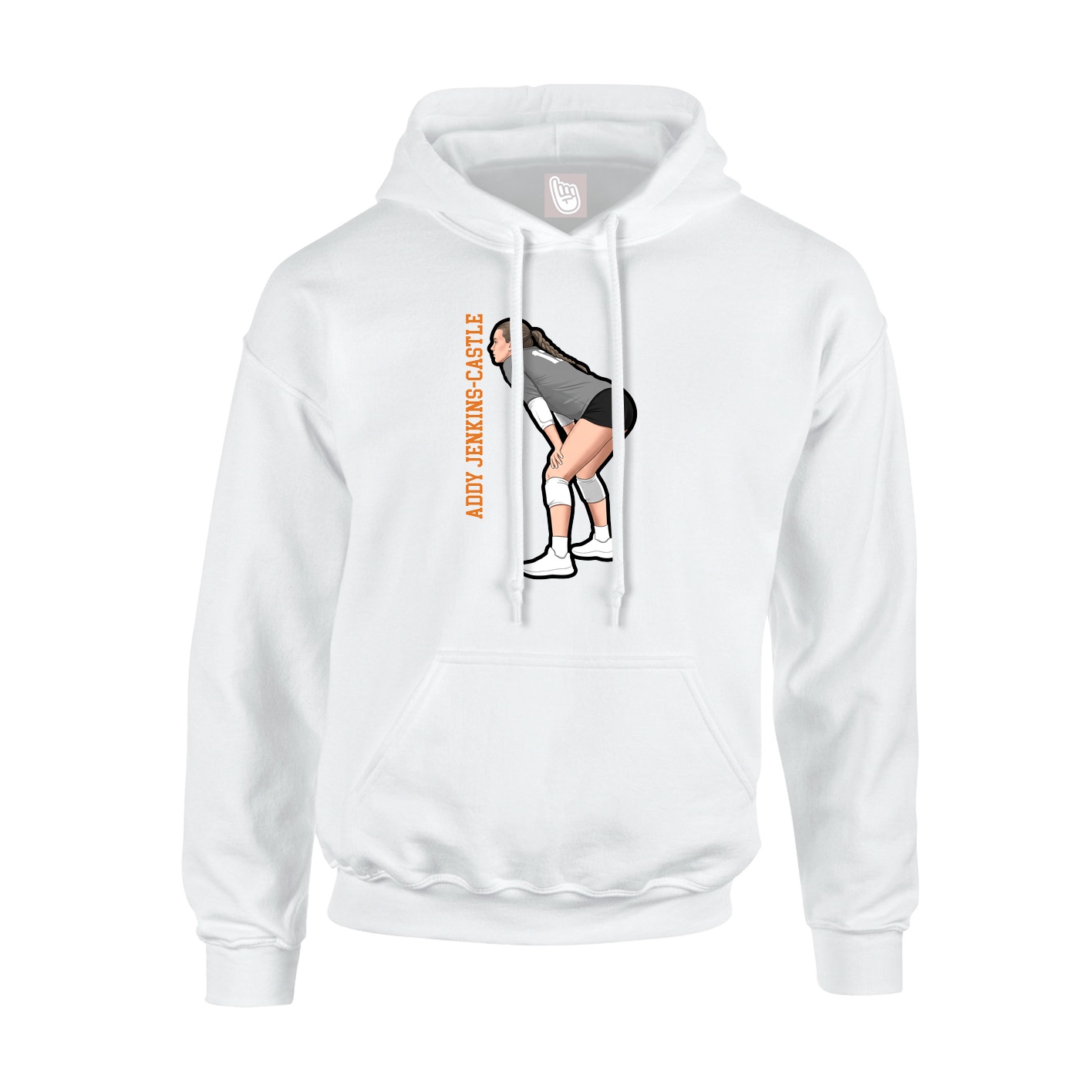 Hoodie — Name Vertical in White