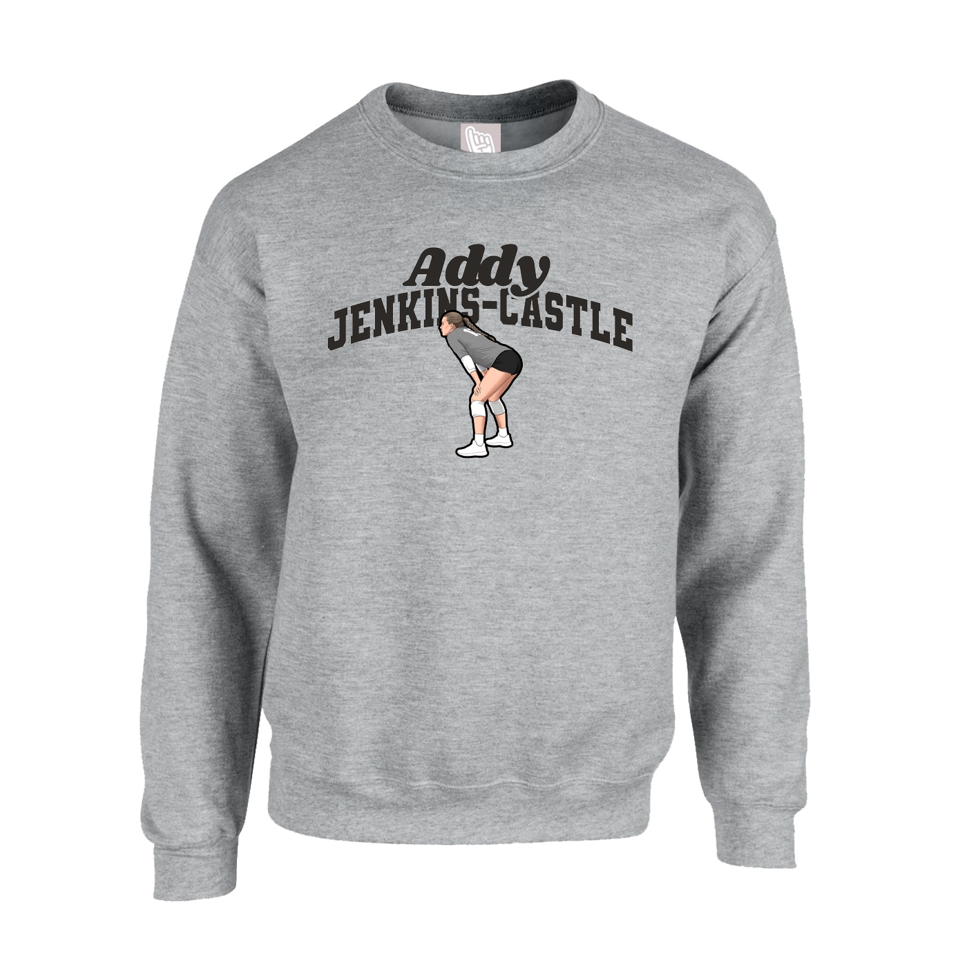 Fleece Crew — Signature Arch in Grey